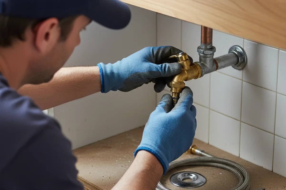 Shutoff valve and fitting work during Faucet and Fixture Repair in Houston
